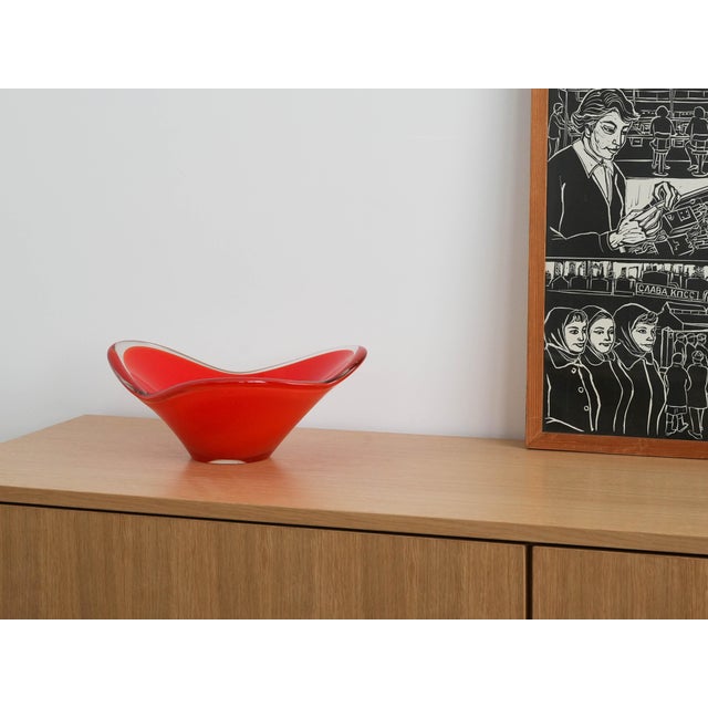 Red Vintage Italian Red Platter in Murano Glass, 1960s For Sale - Image 8 of 9