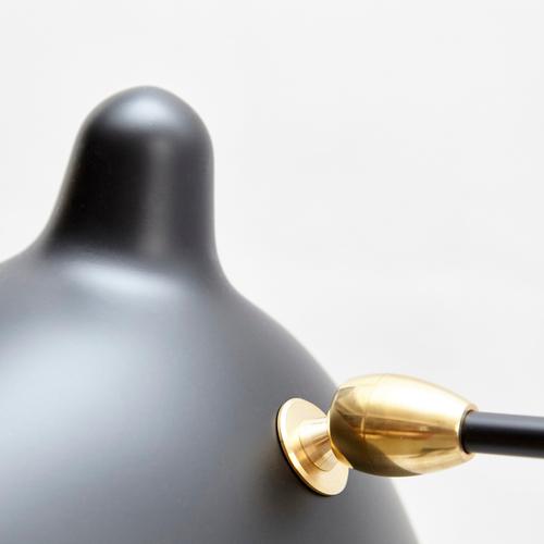 Mid-Century Modern Black Wall Lamp with Rotating Curved Arm by Serge Mouille For Sale - Image 4 of 10