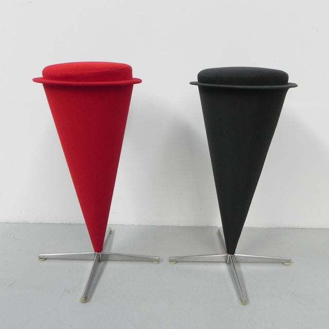 Verner Panton Vintage Cone Stools by Verner Panton for Plus-Linje, 1960s, Set of 2 For Sale - Image 4 of 18