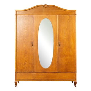 Vintage Wardrobe with Mirror For Sale