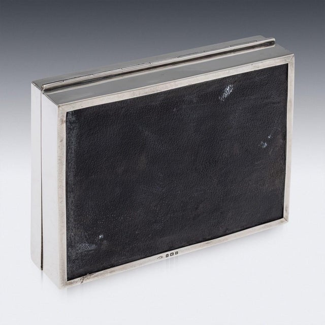 Metal Antique Edwardian Silver and Glass Playing Cards Box, 1902 For Sale - Image 7 of 18