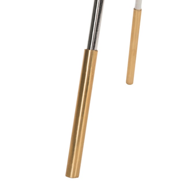 2020s Tri Leg Contemporary Side Table in Gold & Nickel For Sale - Image 5 of 7