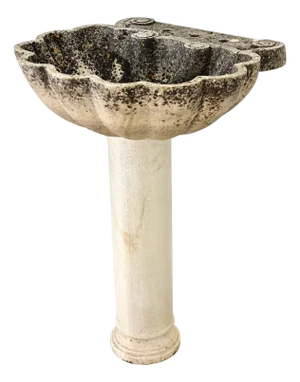 Portuguese 19th Century Carved Stone Pedestal Sink