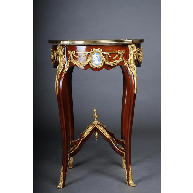 Louis XV Side Table in Bronze, Marble & Beech For Sale - Image 4 of 14
