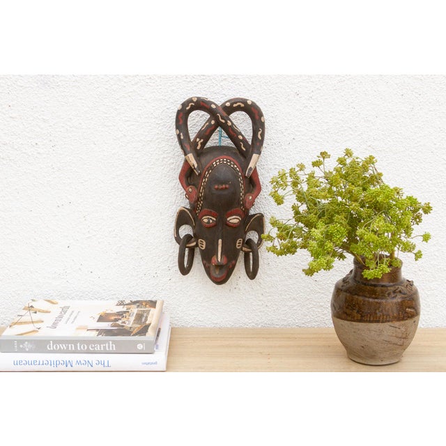 Brown Vintage African Mask, the Leopard Spirit For Sale - Image 8 of 8