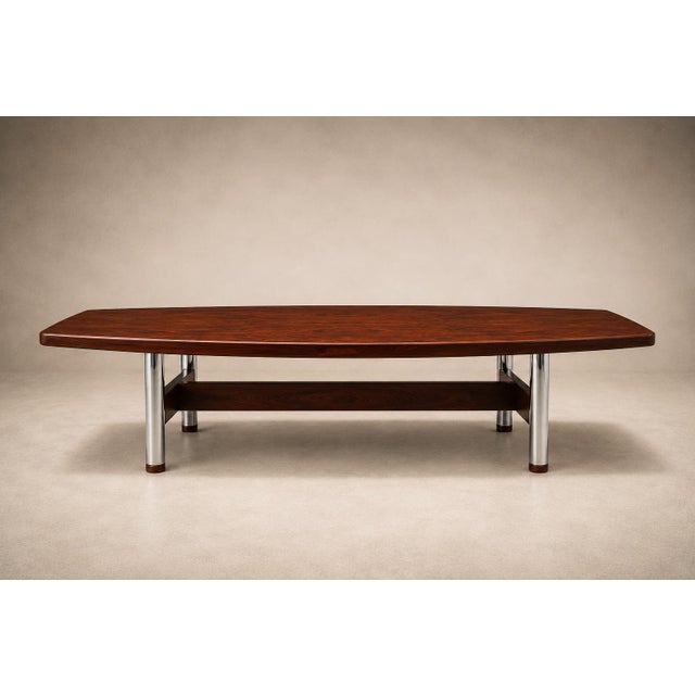 Brazilian Modern "Beg" Dining Table in Brazilian Rosewood and Chrome by Sergio Rodrigues, Brazil, 1960s For Sale - Image 9 of 18