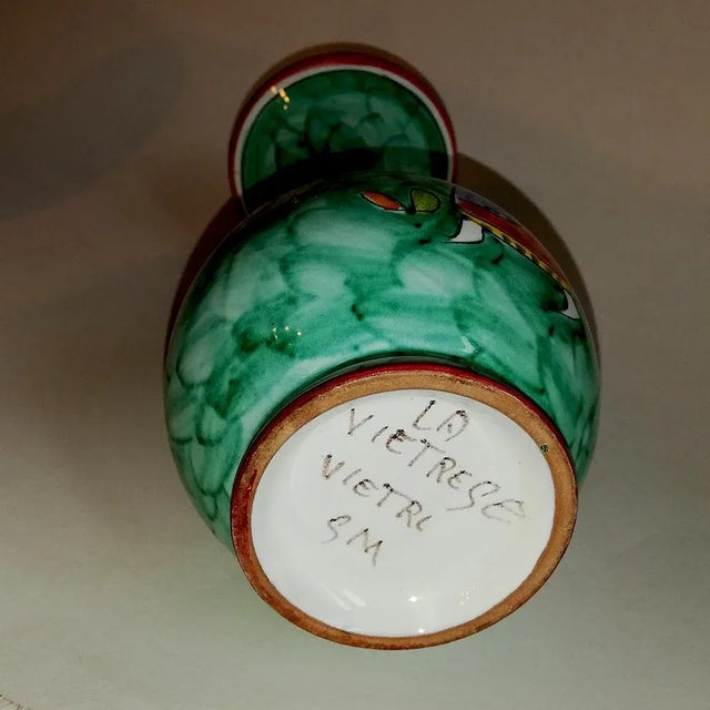 Mid-Century Italian Ceramic Vase by S.M. for La Vietrese For Sale - Image 4 of 7