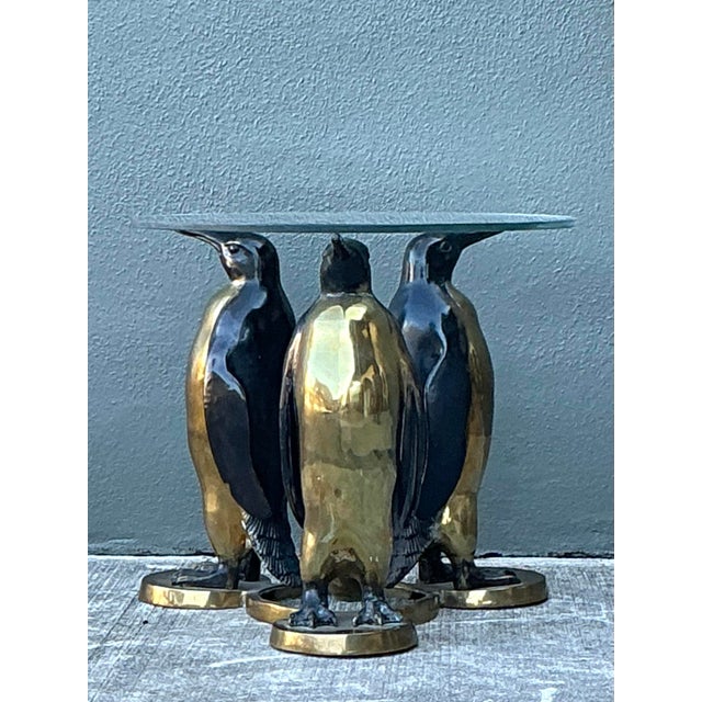 Vintage Bronze and Brass Penguin Table After Joseph D’aste For Sale - Image 12 of 12