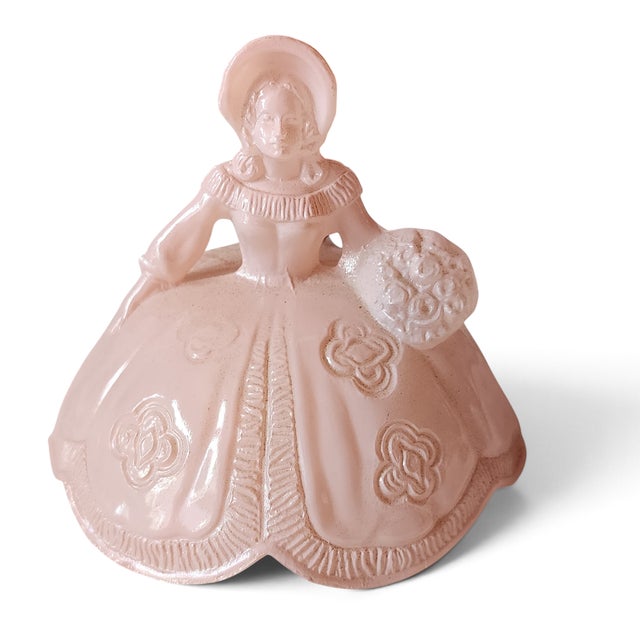 Glass Vintage Art-Deco Pink Glass l.e. Smith "Southern Belle" Boudoir Lamp 1940s For Sale - Image 7 of 7