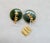 1970s Vintage Signed Napier Round Domed Green X Clip Earrings, 1974 For Sale - Image 5 of 10