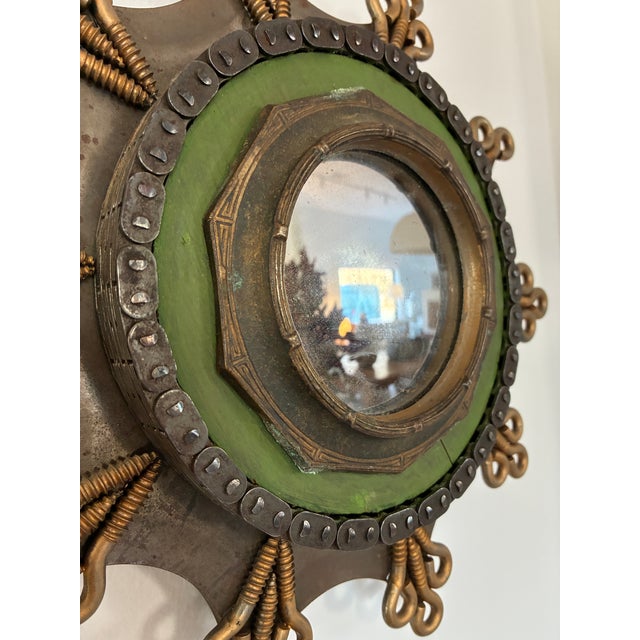 Metal Vintage Industrial Wall Mirror For Sale - Image 7 of 13