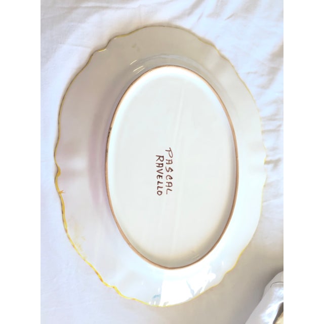 Italian Vintage Mid Century Pascal Ravello Italian Hand Painted Lobster Seafood Platter For Sale - Image 3 of 8