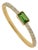 Minimalist Baguette-Cut Tsavorite & Diamond Pave Band Ring in 14k Yellow Gold Size 5.5 For Sale