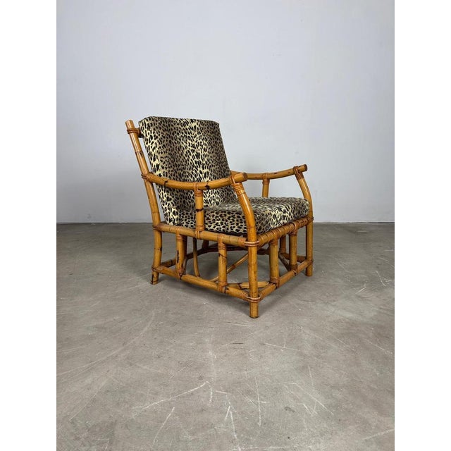 1970s Bamboo Armchair - Elegant and compact, perfect for vintage or boho-chic interiors. Natural bamboo frame with simple,...