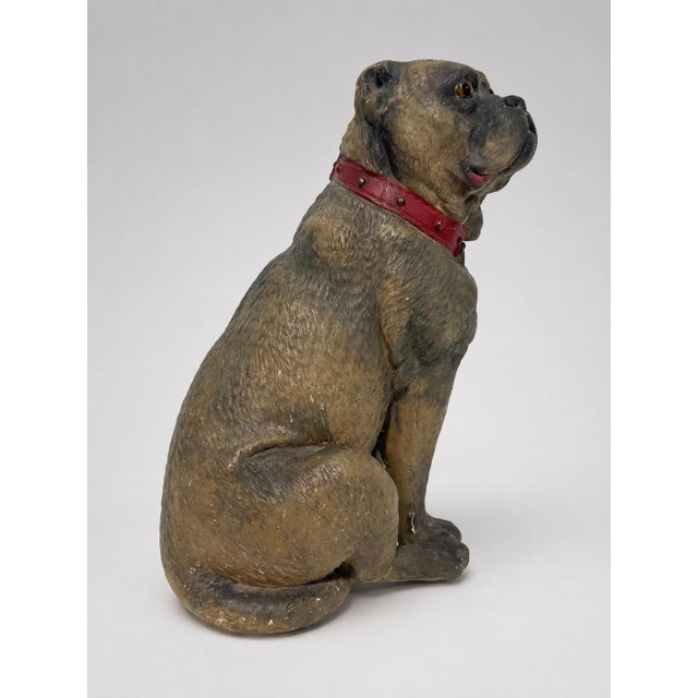 Late 19th Century 19th Century, Victorian Polychrome Terracotta Pug Dog With Glass Eyes For Sale - Image 5 of 8