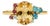 Blue Topaz Multicolor Ring in 14k Gold, Size 7.5 For Sale