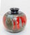 Blue Mid-Century German Grey, Red & Dark Blue Ceramic Vase with Leaves Motif, 1960s For Sale - Image 8 of 12