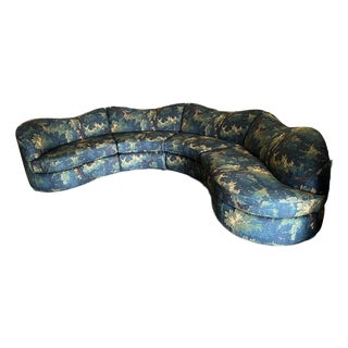 Vintage Curved Sectional in Dedar Milano Fabric For Sale