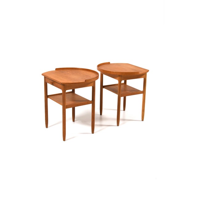 Wood Oak Night Stands by Sven Engström and Gunnar Myrstrand for Bodafors, 1960s, Set of 2 For Sale - Image 7 of 18