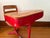Mid-Century Modern Mid Century Red Metal Children's School Desk With Attached Wood Seat For Sale - Image 3 of 10