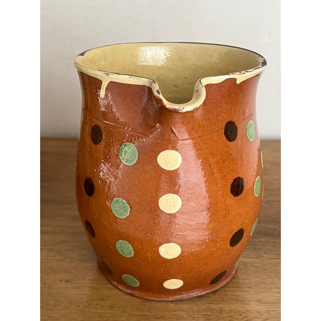 French Country Large Antique French Country Jaspe Pitcher For Sale - Image 3 of 9