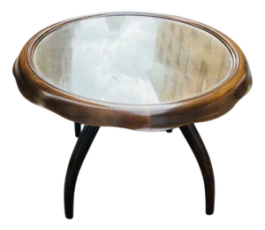 Wooden Coffee Table with Crystal by Osvaldo Borsani for ABV, 1960s