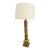 Vintage Mid-Century Jade Column Table Lamp With Cream Lampshade For Sale