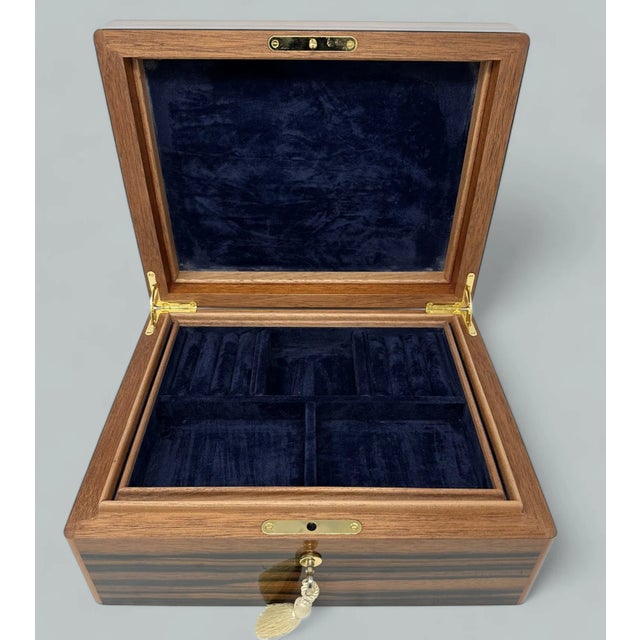 Mahogany Wood Vintage Handmade Jewelry Casket Box Manning of Ireland Irish New For Sale - Image 4 of 10