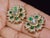 Gold Late 20th Century Pair of Estate Natural 6.40cts Diamond & Emerald Solid 18k Gold Floral Earrings For Sale - Image 8 of 13