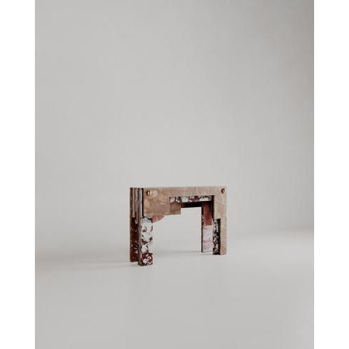 Architectural Layered Marble Stone Strata Console by Esther Knopfler For Sale - Image 10 of 12