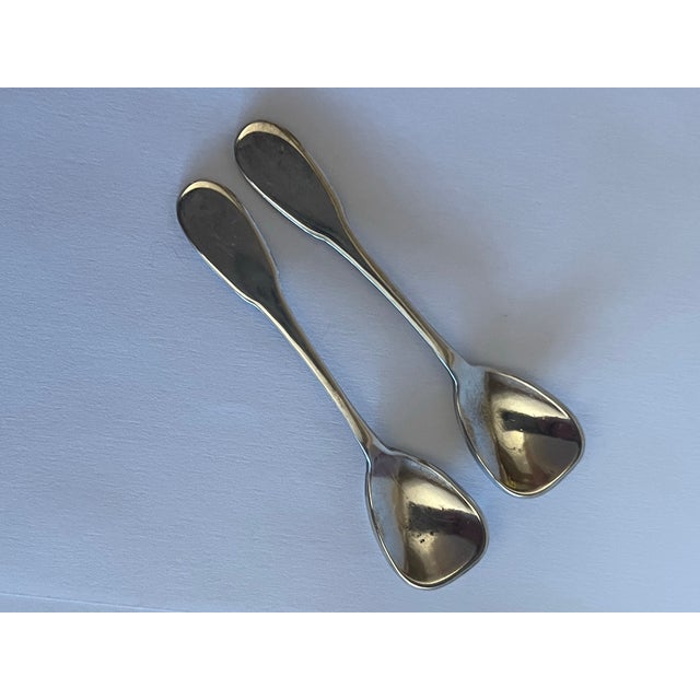 Vintage Silver Mussel Salt and Pepper Holder With Spoons - 3 PCS For Sale - Image 10 of 11