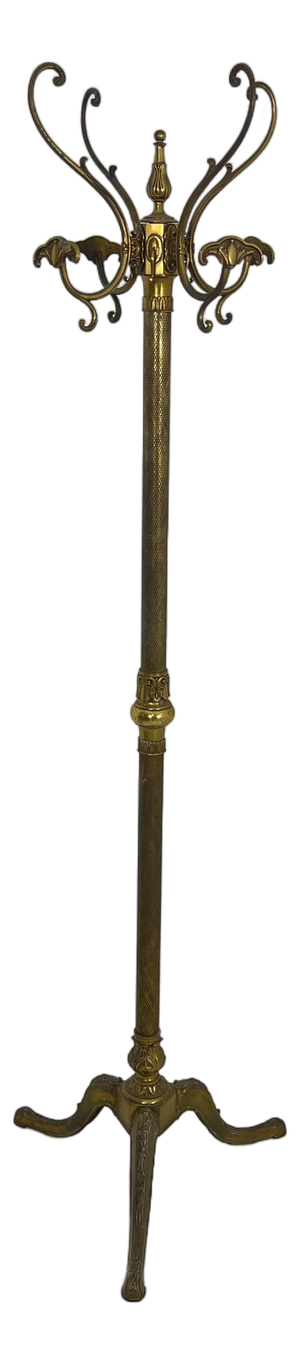 Italian Hollywood Regency Brass Coat Rack, 1960s