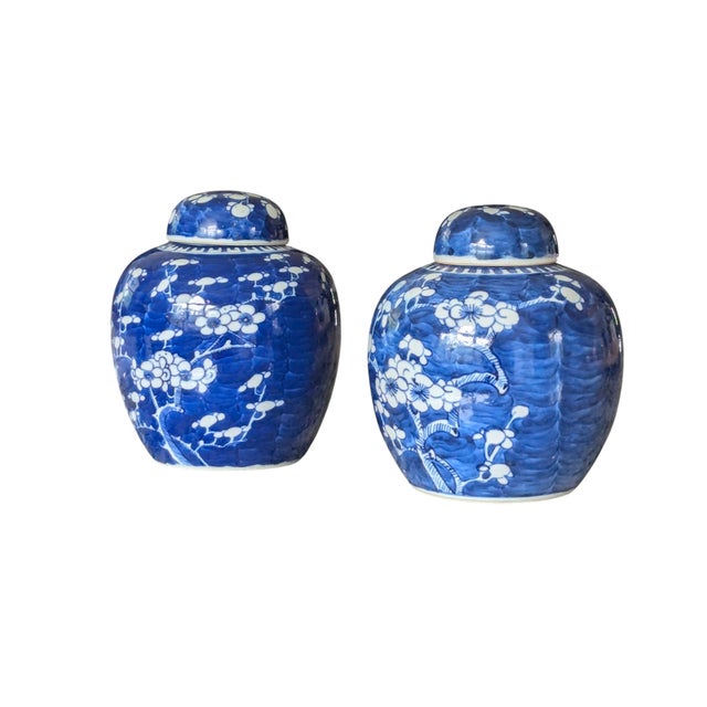 Vintage Asian Antique Blue and White Ginger Jars- A Pair For Sale - Image 12 of 16
