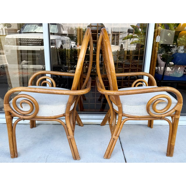 Wood Pair of Sculptural Rattan Peacock Chairs From 70's For Sale - Image 7 of 7