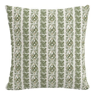 22" Indoor/Outdoor Pillow in Boho Block Leaf For Sale