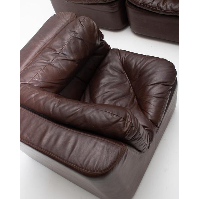 1970s Leather Modular Sofa by Friedrich Hill for Walter Knoll, Germany, 1970s, Set of 4 For Sale - Image 5 of 7