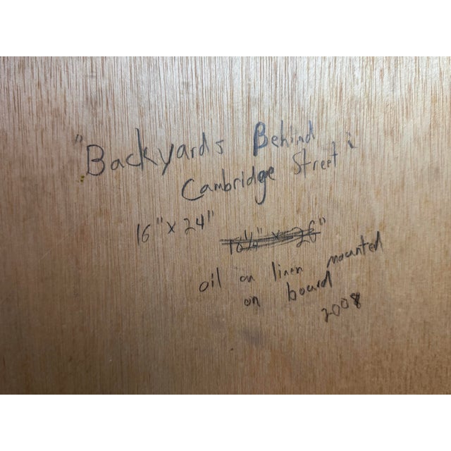 2000 - 2009 Charles Newman (Pafa Mfa) Original 2008 Oil in Handcrafted Artist Frame – Pre-Gentrification Urban Landscape For Sale - Image 5 of 9