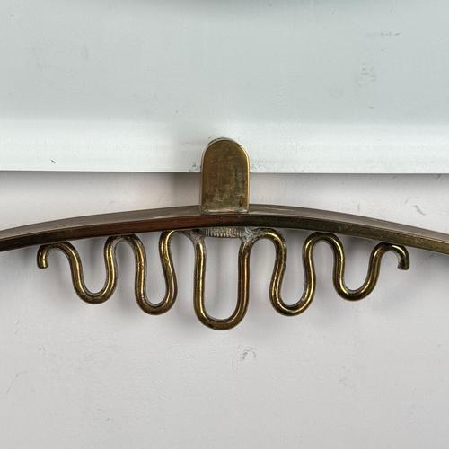 Brass and Blue Glass Wall Mirror attributed to Gio Ponti for Fontana Arte, 1950s For Sale - Image 9 of 12