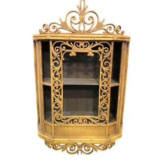 Vintage Fretwork Faux Bois, Faux Wicker Decorative Wall Shelf For Sale