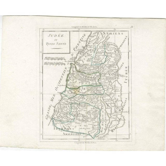 Antique Map of Judaea or the Holy Land with Twelve Tribes, 1800 For Sale - Image 3 of 12