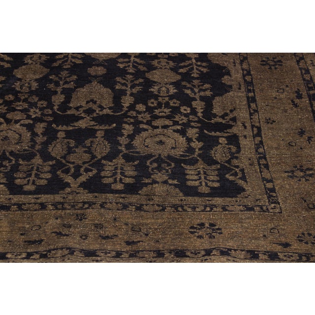 Textile Boho Chic Blue/Brown Wool Rug - 8'5'' X 11'11'' For Sale - Image 7 of 10