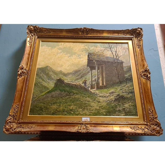 Giuseppe Gheduzzi, Landscape, Early 1900s, Oil on Wood, Framed For Sale - Image 3 of 18