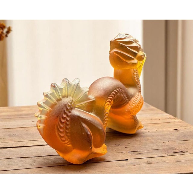 Chinese Dragon Sculpture in Amber and Frosted Glass by René Lalique for Lalique For Sale - Image 11 of 13