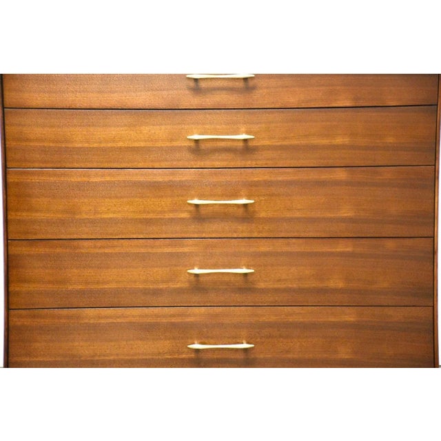 Walnut and Brass Dresser Made by Rway Furniture For Sale In Boston - Image 6 of 9