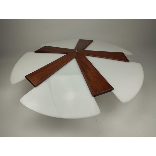 Scandinavian Style Teak and Plastic Ceiling Light, 1960s For Sale - Image 6 of 11