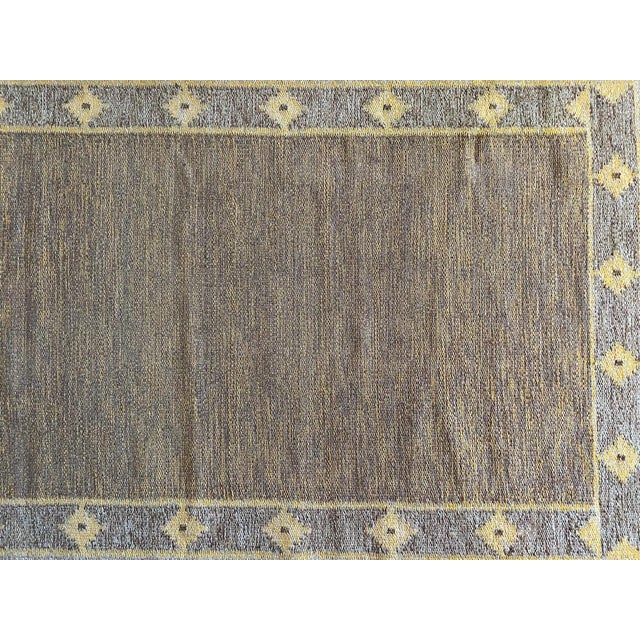 Scandinavian Modern Pastel Röllakan Flatweave Rug, 1950s For Sale - Image 13 of 17