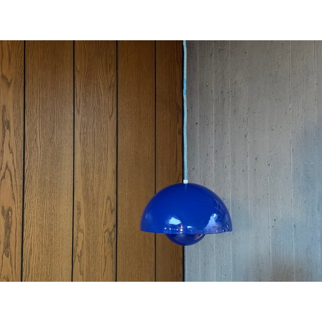 Blue Flower Pot Pendant Lamp by Verner Panton for Louis Poulsen, Denmark, 1960s For Sale - Image 8 of 13