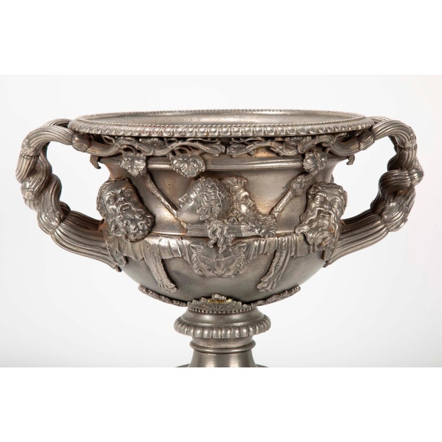 19th Century English Polished Steel Warwick Vase For Sale - Image 4 of 12