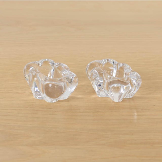 1950s Pair of French Glass Salt and Pepper Cellars For Sale - Image 4 of 11