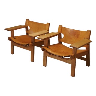Vintage Spanish Chairs by Børge Mogensen for Fredericia Stolefabrik, Denmark, 1960s, Set of 2 For Sale